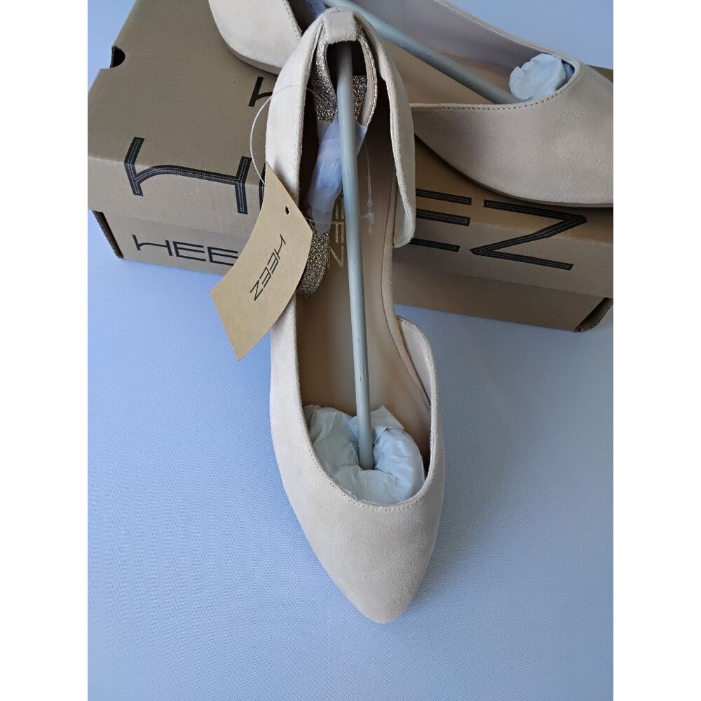 Women's Apricot Suede Flats – Comfy, Stylish, 2-in-1 Look (Slip-On) Size - Picture 5 of 8